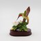 Ceramic Hummingbird with Cherry Blossom Flower on Wood Base Figurine, Home Décor, Gift for Her, Mom, Birdwatcher Gift, Vintage Decor